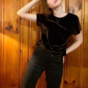 Vintage Dark Chocolate Velvet Boxy Top